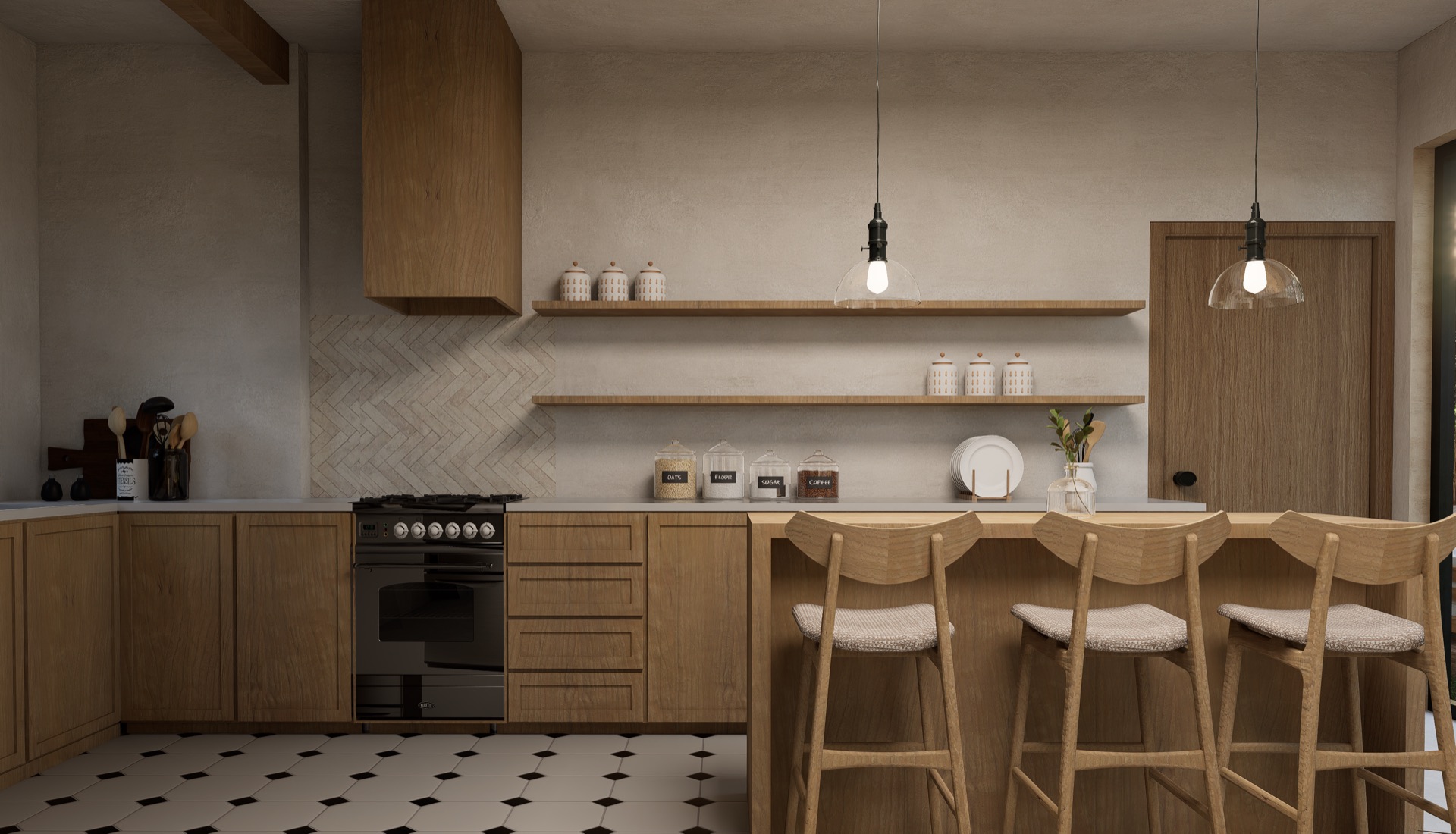 Final photorealistic interior kitchen render