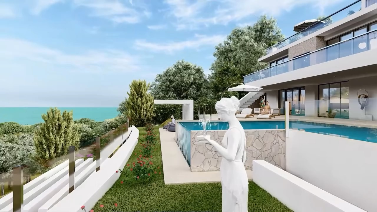Mediterranean villa terrace with sea view, Marbella