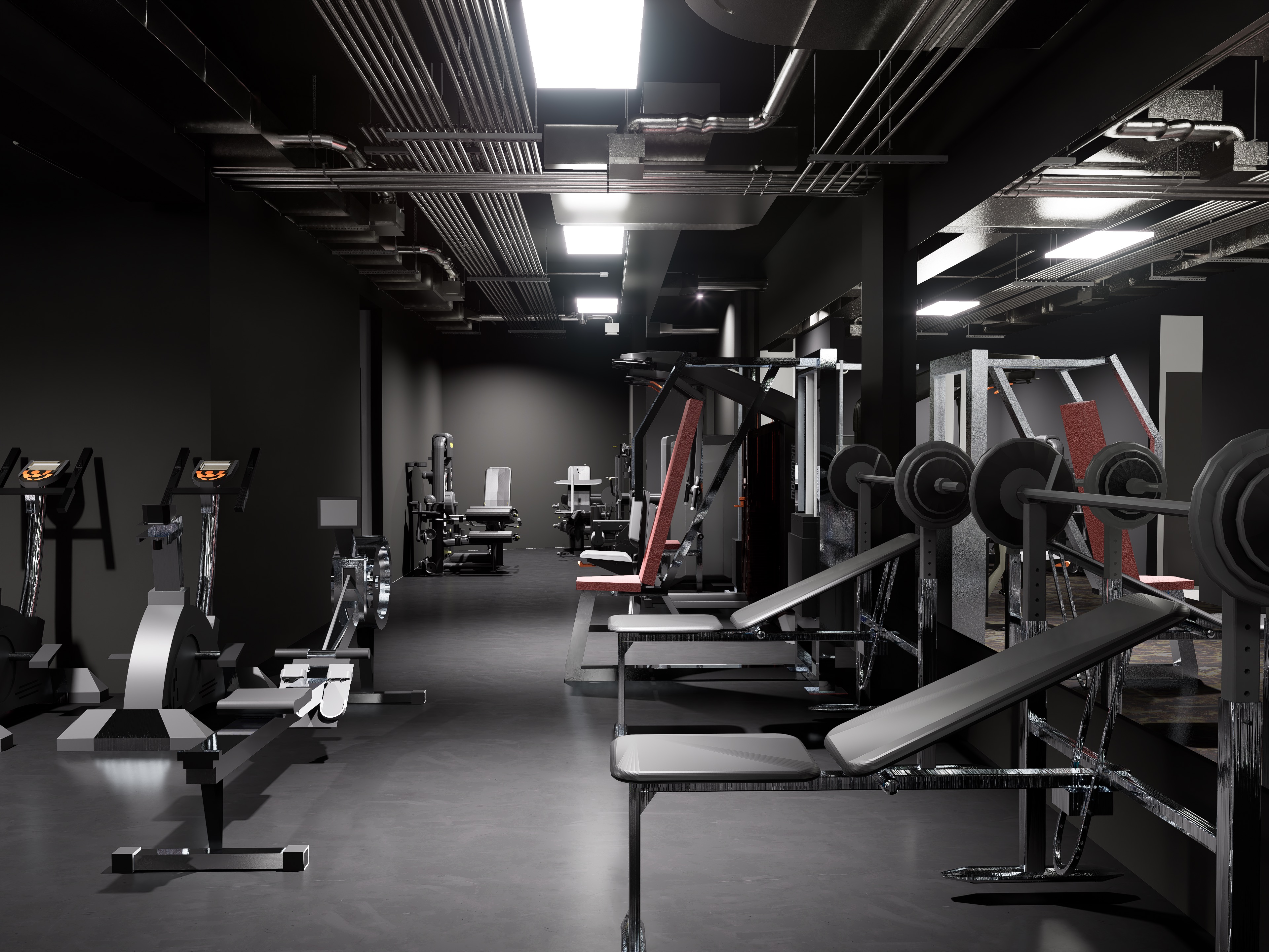 Fitness center interior redesign visualization