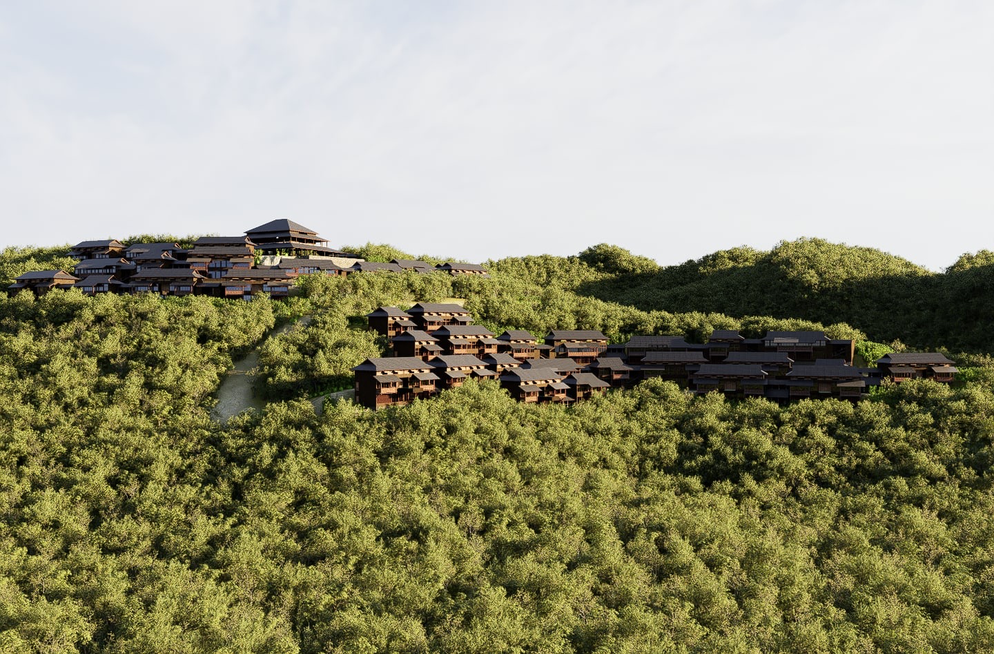 Jungle villas exterior in Xishuangbanna, Yunnan, China